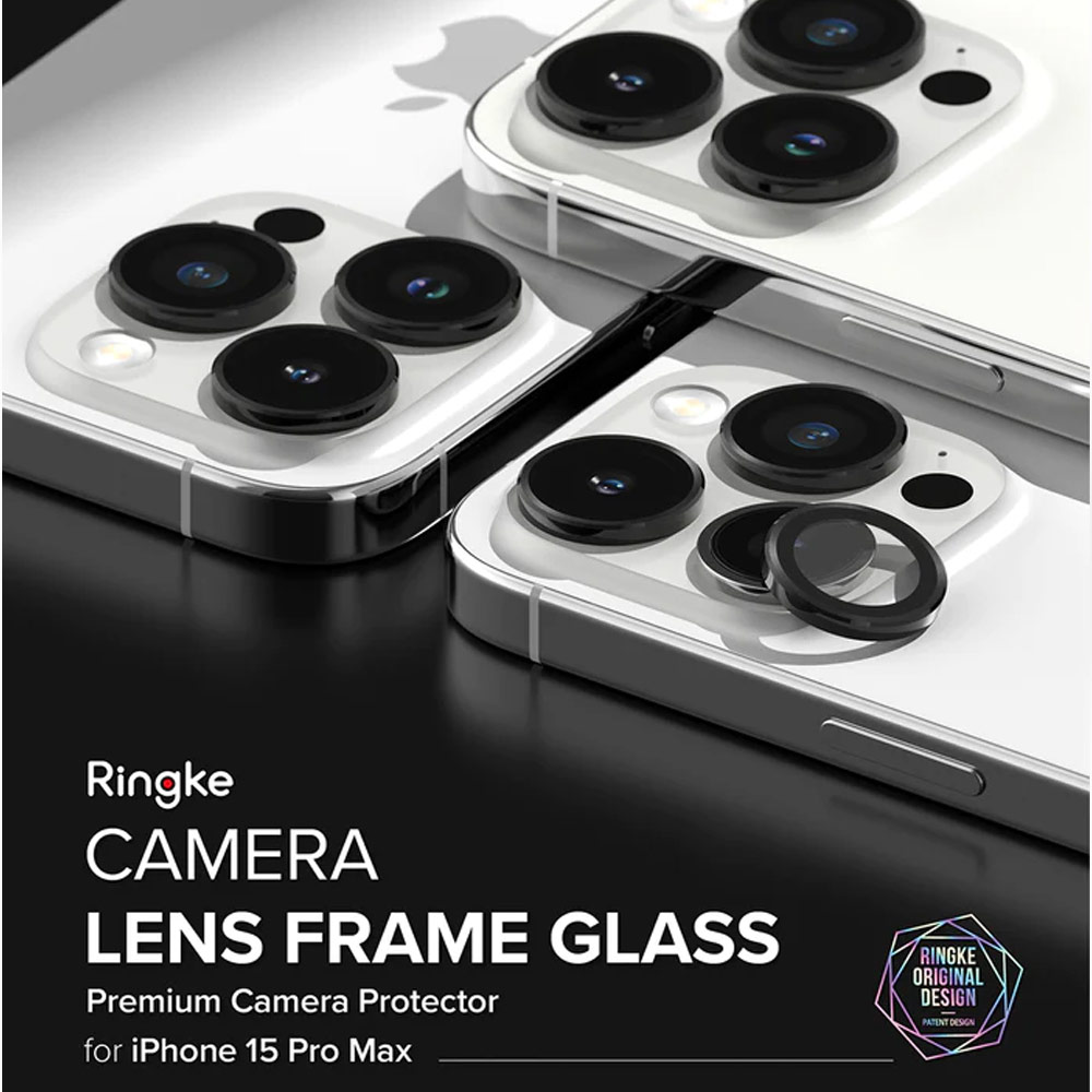 Picture of Apple iPhone 15 Pro Max 6.7  | Ringke Camera Lens Aluminum Frame Glass for Apple iPhone 15 Pro Max 6.7 (Black)