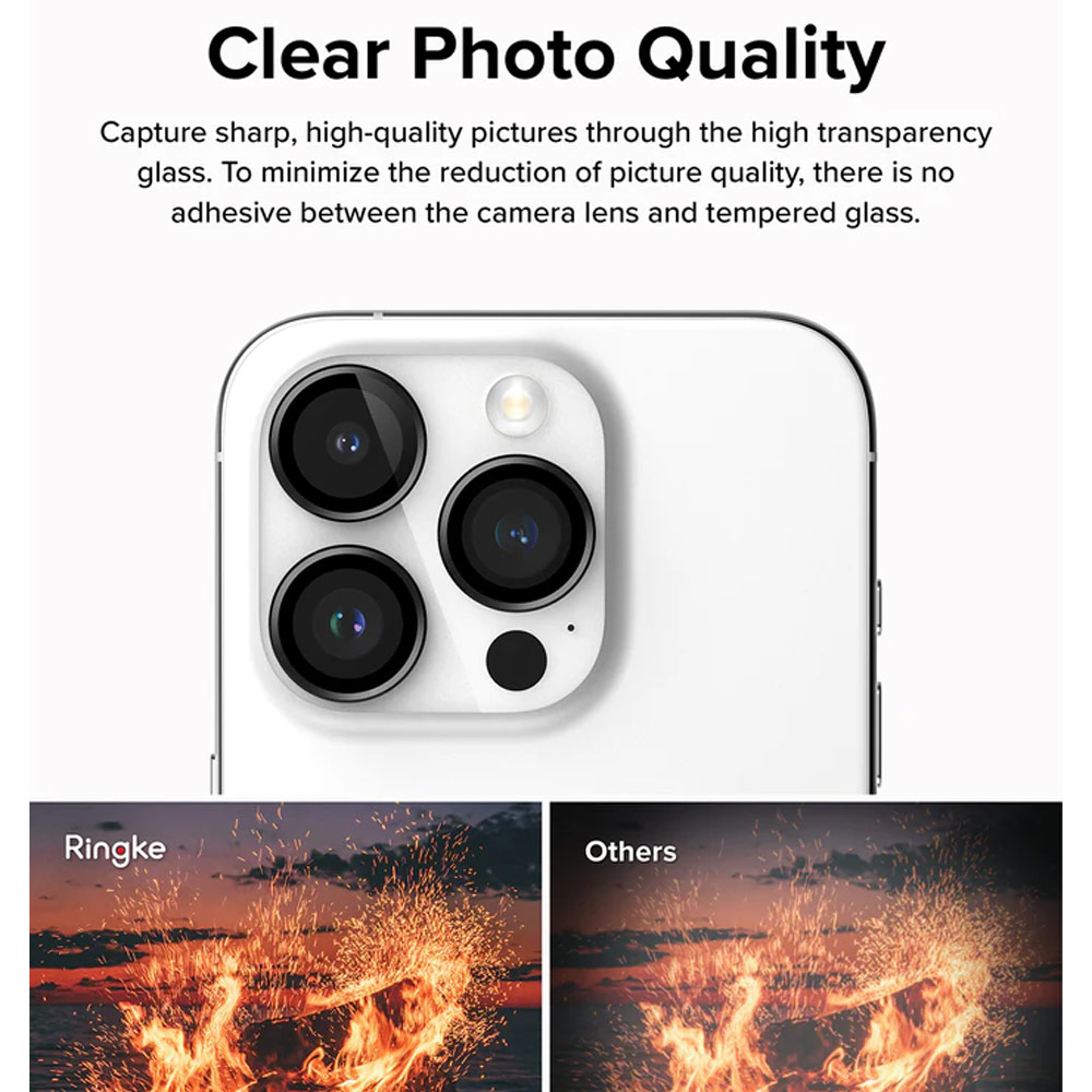 Picture of Apple iPhone 15 Pro Max 6.7  | Ringke Camera Lens Aluminum Frame Glass for Apple iPhone 15 Pro Max 6.7 (Black)