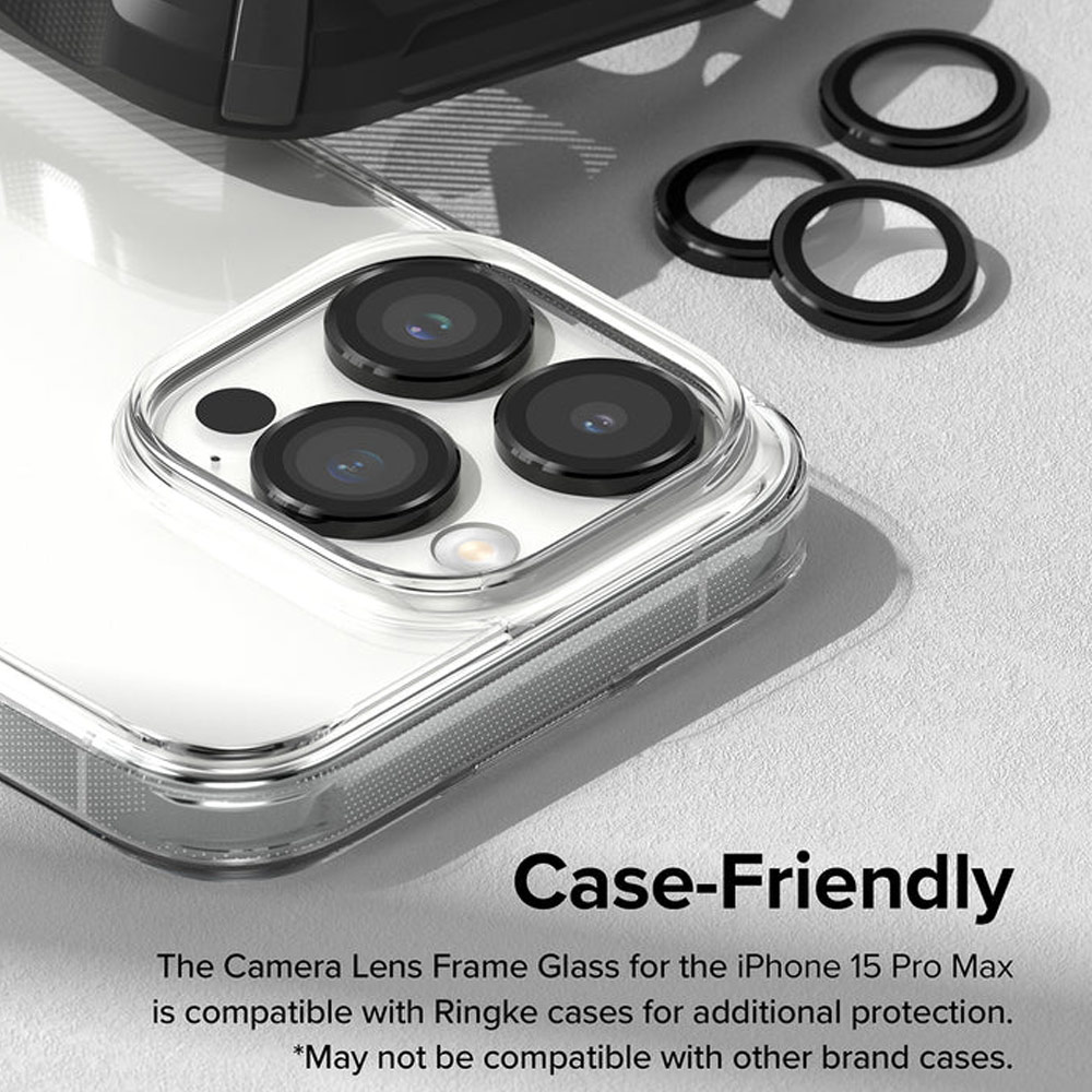 Picture of Apple iPhone 15 Pro Max 6.7  | Ringke Camera Lens Aluminum Frame Glass for Apple iPhone 15 Pro Max 6.7 (Black)