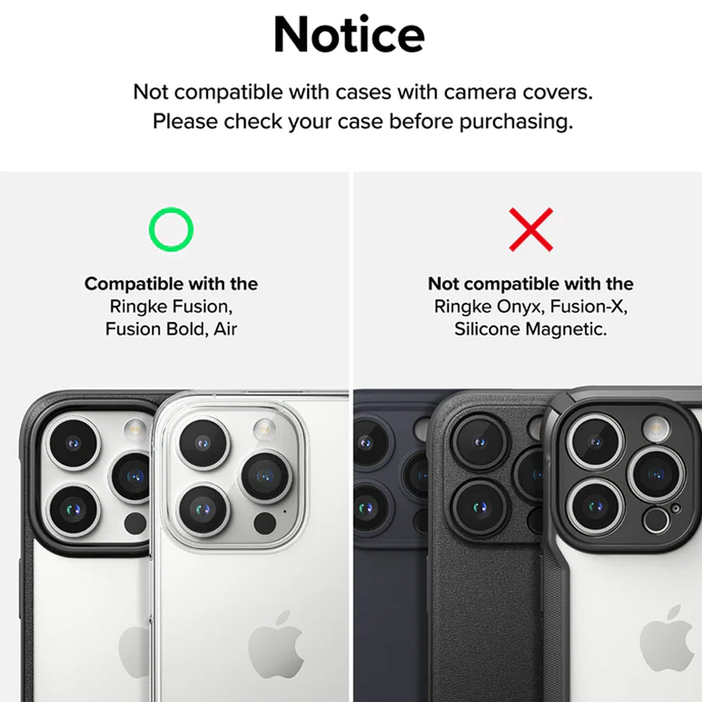 Picture of Apple iPhone 15 Pro 6.1  | Ringke Camera Styling Aluminum Bezel Cover for Apple iPhone 15 Pro Max 6.7 iPhone 15 Pro 6.1 (Black)