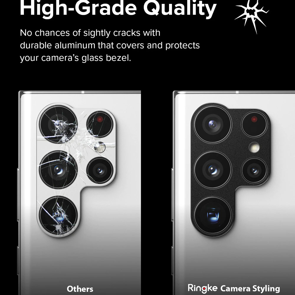 Picture of Samsung Galaxy S22 Ultra 5G 6.8  | Ringke Camera Styling Lens Protector for Samsung Galaxy S22 Ultra (Black)