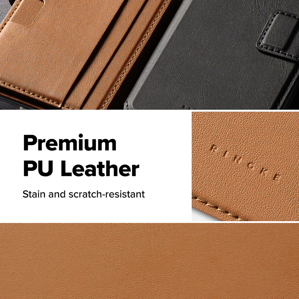 Picture of Samsung Galaxy S26  | Ringke Folio Grip Wallet Magnetic Flip Cover Card Holder for Samsung Galaxy S26 (Brown)