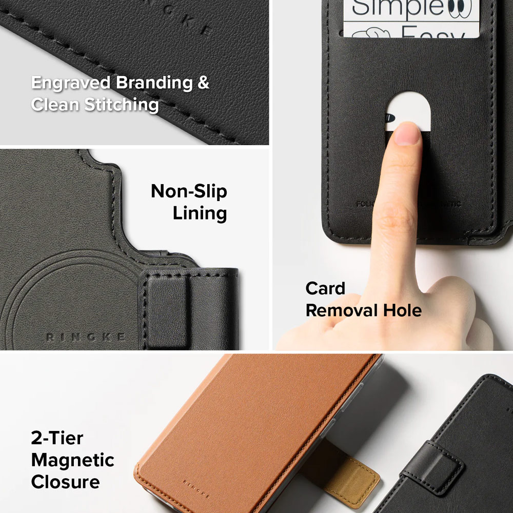 Picture of Samsung Galaxy S26 Plus  | Ringke Folio Grip Wallet Magnetic Flip Cover Card Holder for Samsung Galaxy S26 Plus (Black)