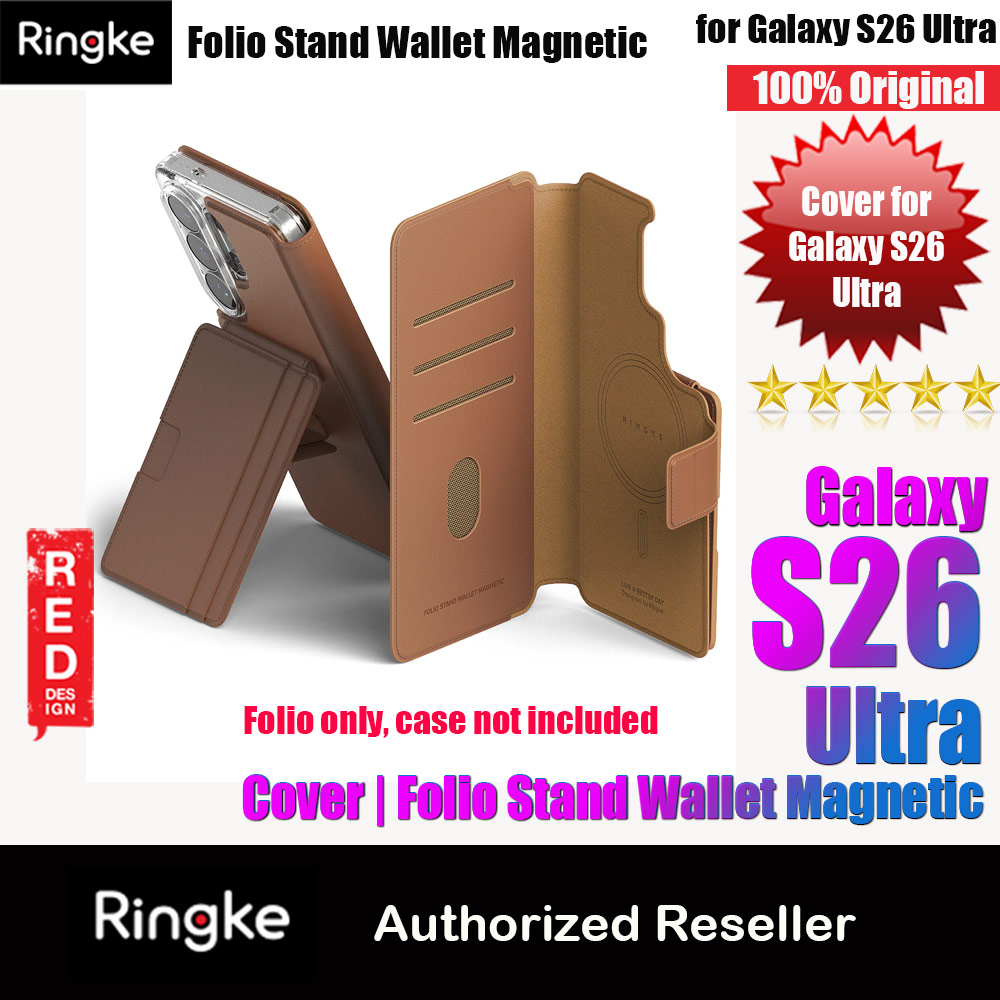 Picture of Ringke Folio Grip Wallet Magnetic Flip Cover Card Holder for Samsung Galaxy S26 Ultra (Brown) Samsung Galaxy S26 Ultra- Samsung Galaxy S26 Ultra Cases, Samsung Galaxy S26 Ultra Covers, iPad Cases and a wide selection of Samsung Galaxy S26 Ultra Accessories in Malaysia, Sabah, Sarawak and Singapore 