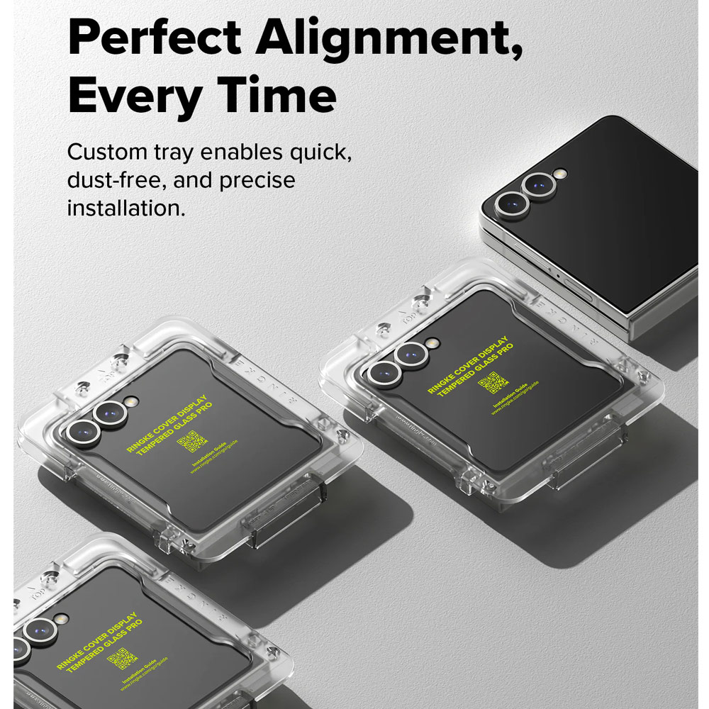 Picture of Samsung Galaxy Z Flip 7 Screen Protector | Ringke Screen Protector Cover Display Easy Slide Tempered Glass for Samsung Galaxy Z Flip 7 (2pcs Pack)