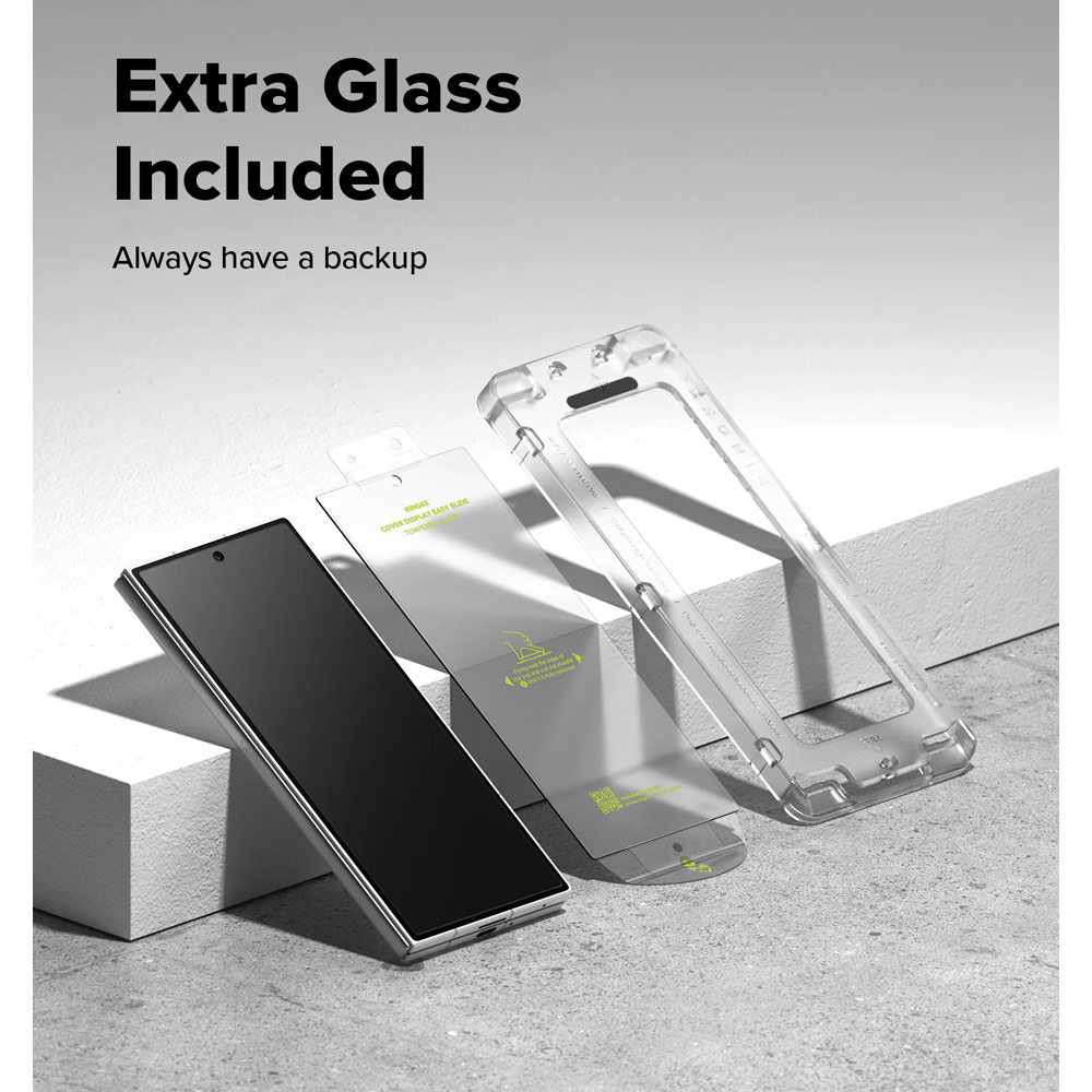 Picture of Samsung Galaxy Z Fold 7 Screen Protector | Ringke Screen Protector Cover Display Easy Slide Tempered Glass for Samsung Galaxy Z Fold 7 (2pcs Pack)