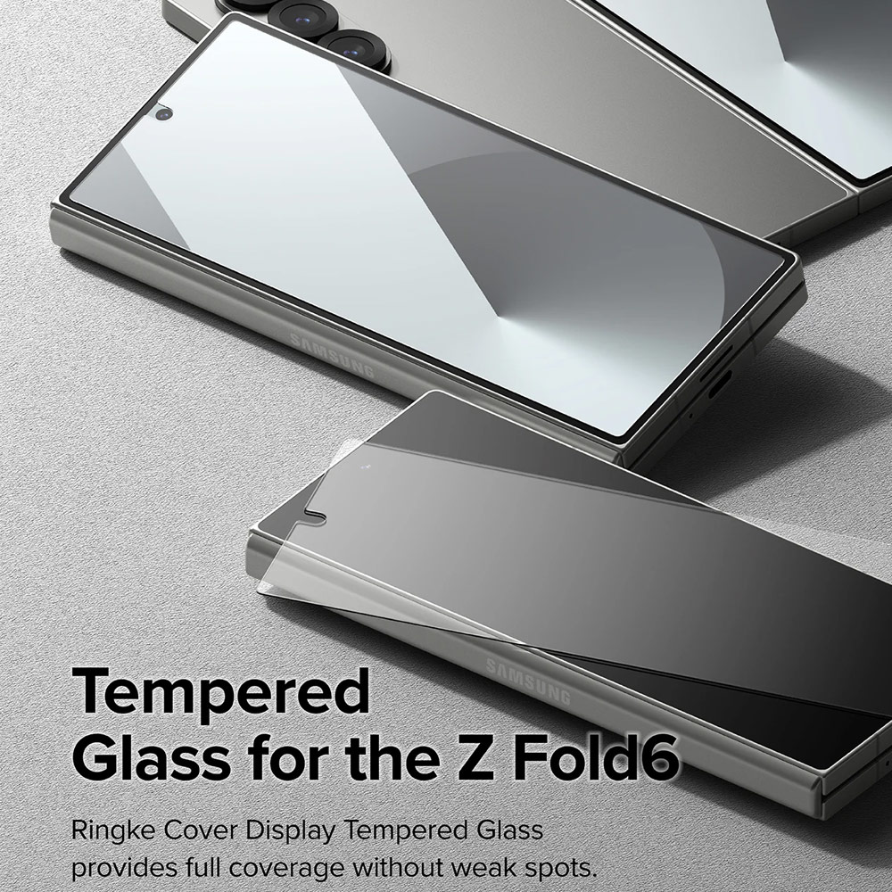 Picture of Samsung Galaxy Z Fold 6 Screen Protector | Ringke Cover Display Glass Screen Protector for Samsung Galaxy Z Fold 6 (2pcs Pack)