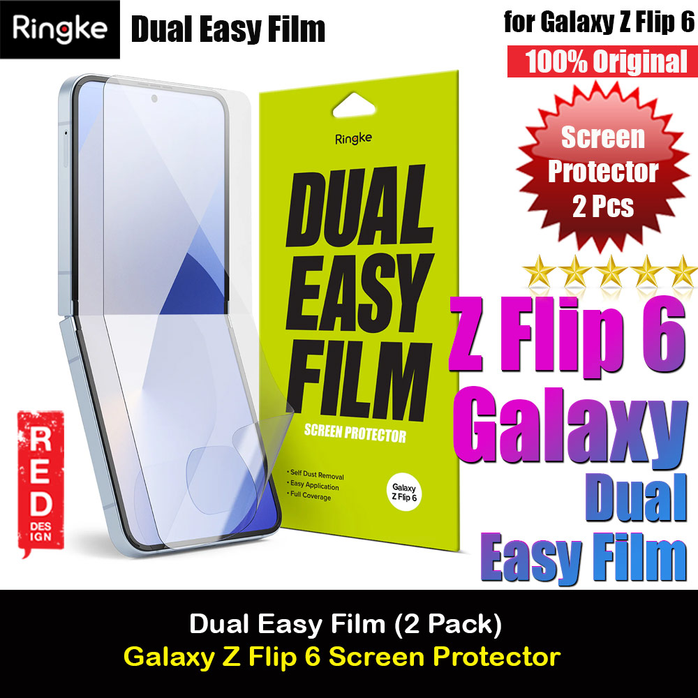 Picture of Ringke Screen Protector Dual Easy Film Interior Screen Protector for Samsung Galaxy Z Flip 6 (2pcs Pack) Samsung Galaxy Z Flip 6- Samsung Galaxy Z Flip 6 Cases, Samsung Galaxy Z Flip 6 Covers, iPad Cases and a wide selection of Samsung Galaxy Z Flip 6 Accessories in Malaysia, Sabah, Sarawak and Singapore 