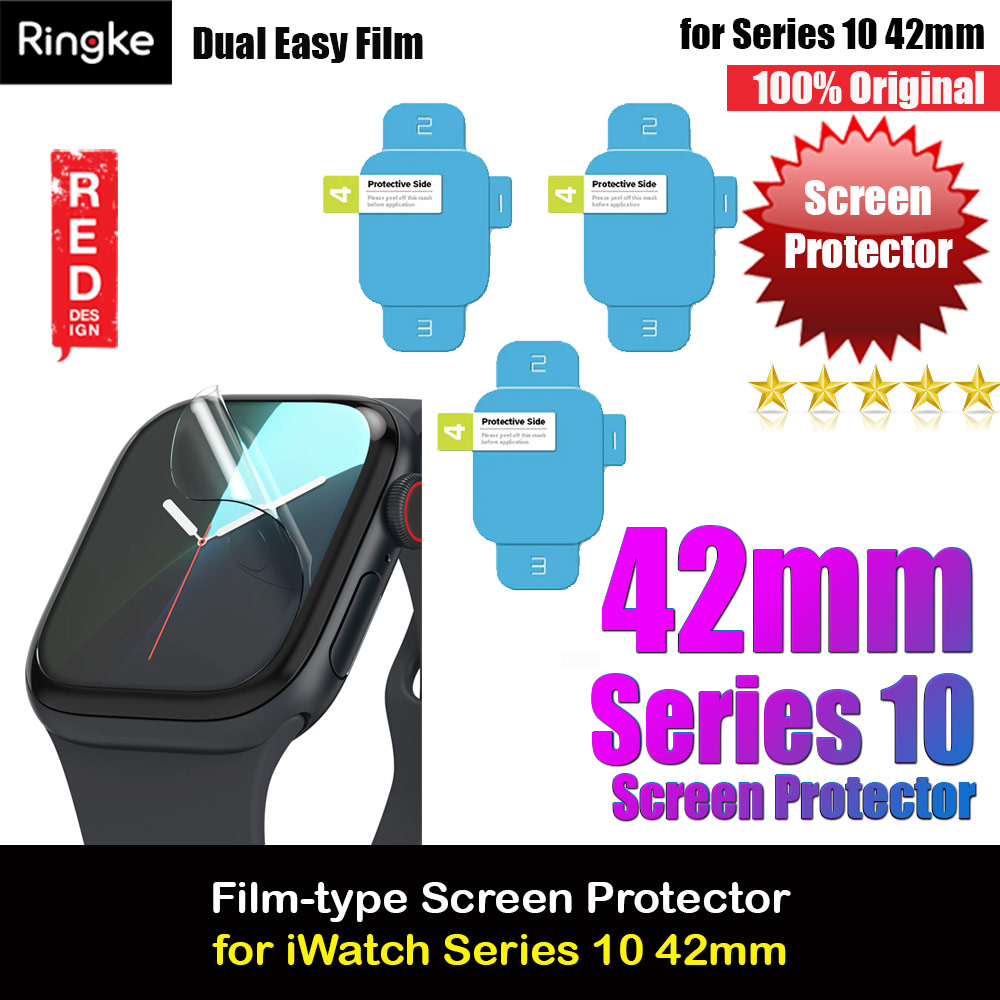 Picture of Ringke Dual Easy Film High Quality EPU Self Healing Anti Finger Print Soft Screen Protector for Apple Watch Series 10 42mm (Clear) 3pcs Apple Watch 10 42mm- Apple Watch 10 42mm Cases, Apple Watch 10 42mm Covers, iPad Cases and a wide selection of Apple Watch 10 42mm Accessories in Malaysia, Sabah, Sarawak and Singapore 