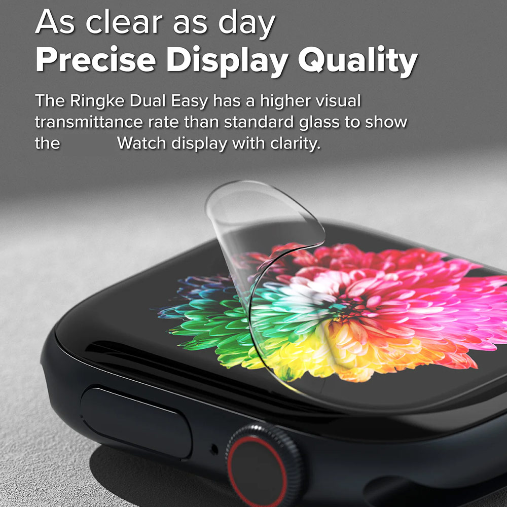 Picture of Apple Watch 10 46mm Screen Protector | Ringke Dual Easy Film High Quality EPU Self Healing Anti Finger Print Soft Screen Protector for Apple Watch Series 10 46mm (Clear) 3pcs