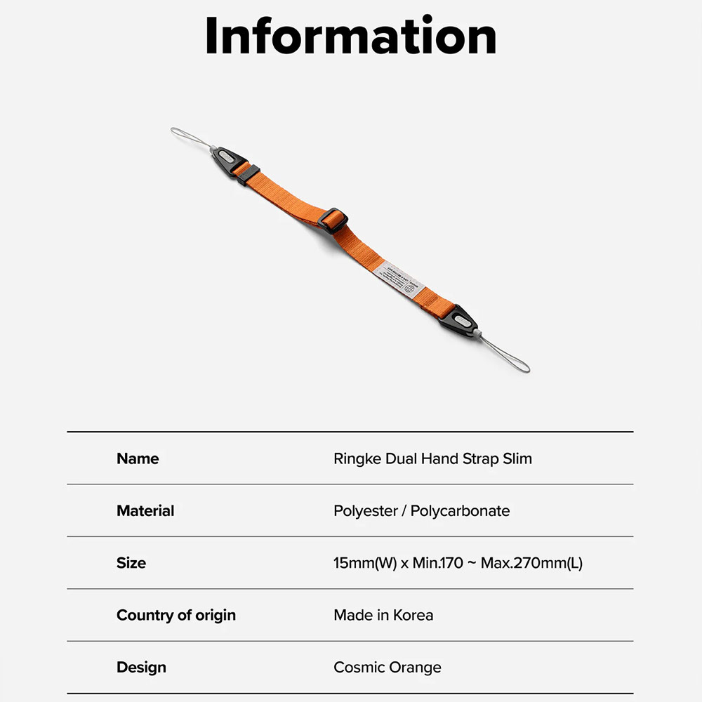 Picture of Ringke High density polyester Dual Hand Strap for Perfect for daily use traveling hiking smartphone Jisulife Portable Handheld Fan Strap (Cosmic Orange)