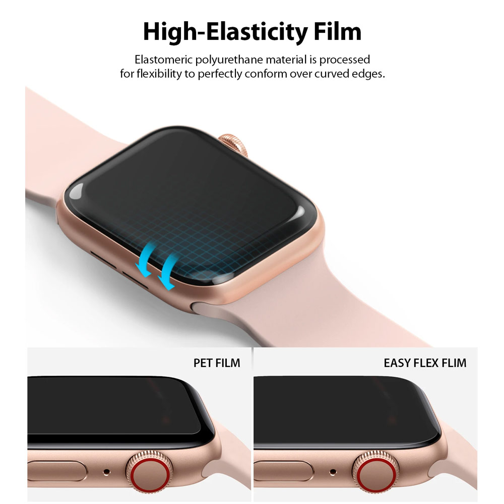 Picture of Apple Watch 40mm Screen Protector | Ringke Easy Flex High Flexibility EPU film Screen Protector for Apple Watch Series 7 8 9 41mm Series 4 5 6 40mm (2 PACK)