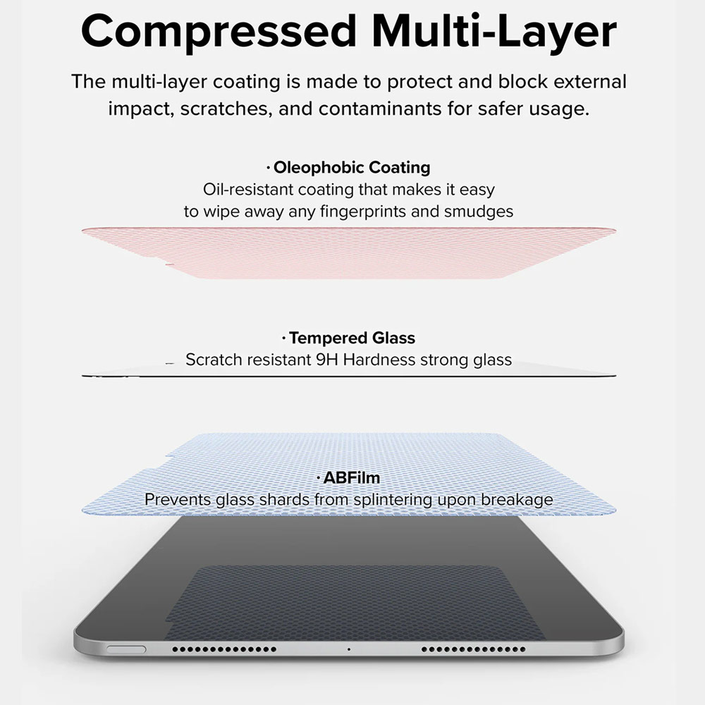 Picture of Apple iPad Pro 13 M4 2024 Screen Protector | Ringke Easy Slide Tempered Glass Screen Protector for iPad Pro 13" M4 7th Gen 2024 (Clear)