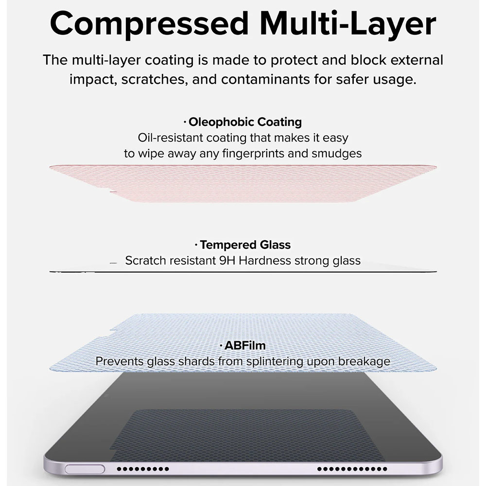 Picture of Apple iPad Air 13  M2 2024 Screen Protector | Ringke Easy Slide Tempered Glass Screen Protector for iPad Air 13" M2 2024 (Clear)