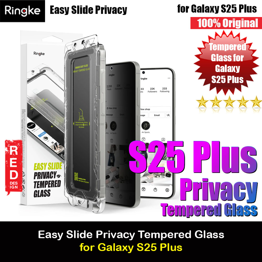 Picture of Ringke Easy Slide Tempered Glass Screen Protector for Samsung Galaxy S25 Plus(Privacy Anti Peep) 2pcs Samsung Galaxy S25 Plus- Samsung Galaxy S25 Plus Cases, Samsung Galaxy S25 Plus Covers, iPad Cases and a wide selection of Samsung Galaxy S25 Plus Accessories in Malaysia, Sabah, Sarawak and Singapore 