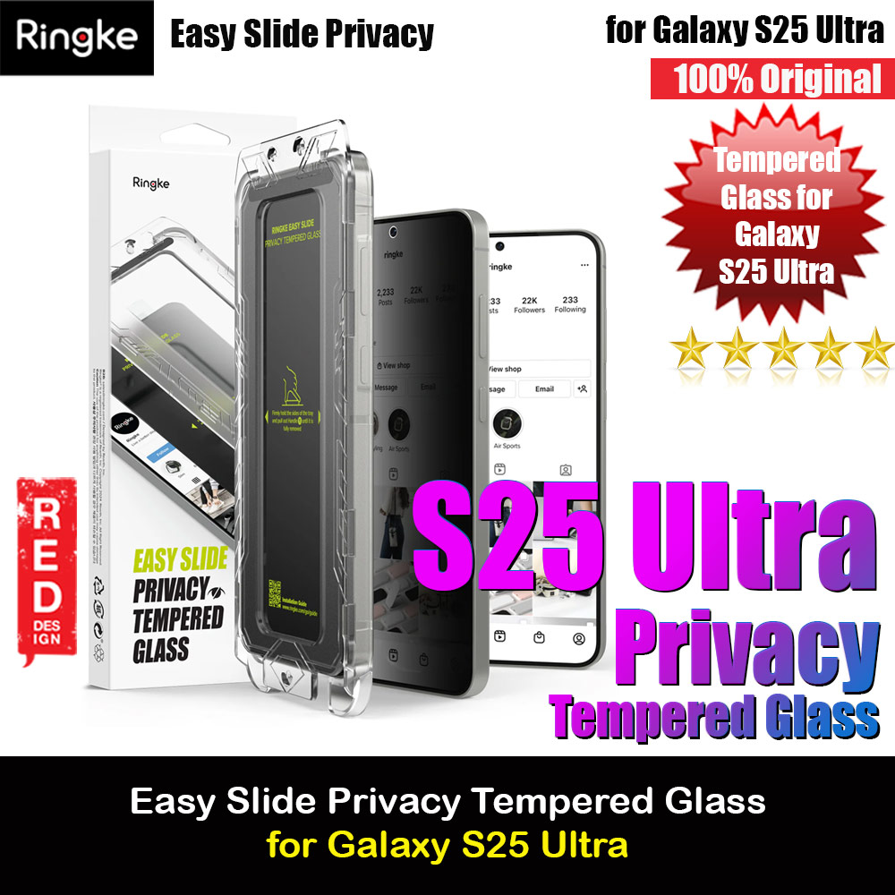 Picture of Ringke Easy Slide Tempered Glass Screen Protector for Samsung Galaxy S25 Ultra (Privacy Anti Peep) 2pcs Samsung Galaxy S25 Ultra- Samsung Galaxy S25 Ultra Cases, Samsung Galaxy S25 Ultra Covers, iPad Cases and a wide selection of Samsung Galaxy S25 Ultra Accessories in Malaysia, Sabah, Sarawak and Singapore 