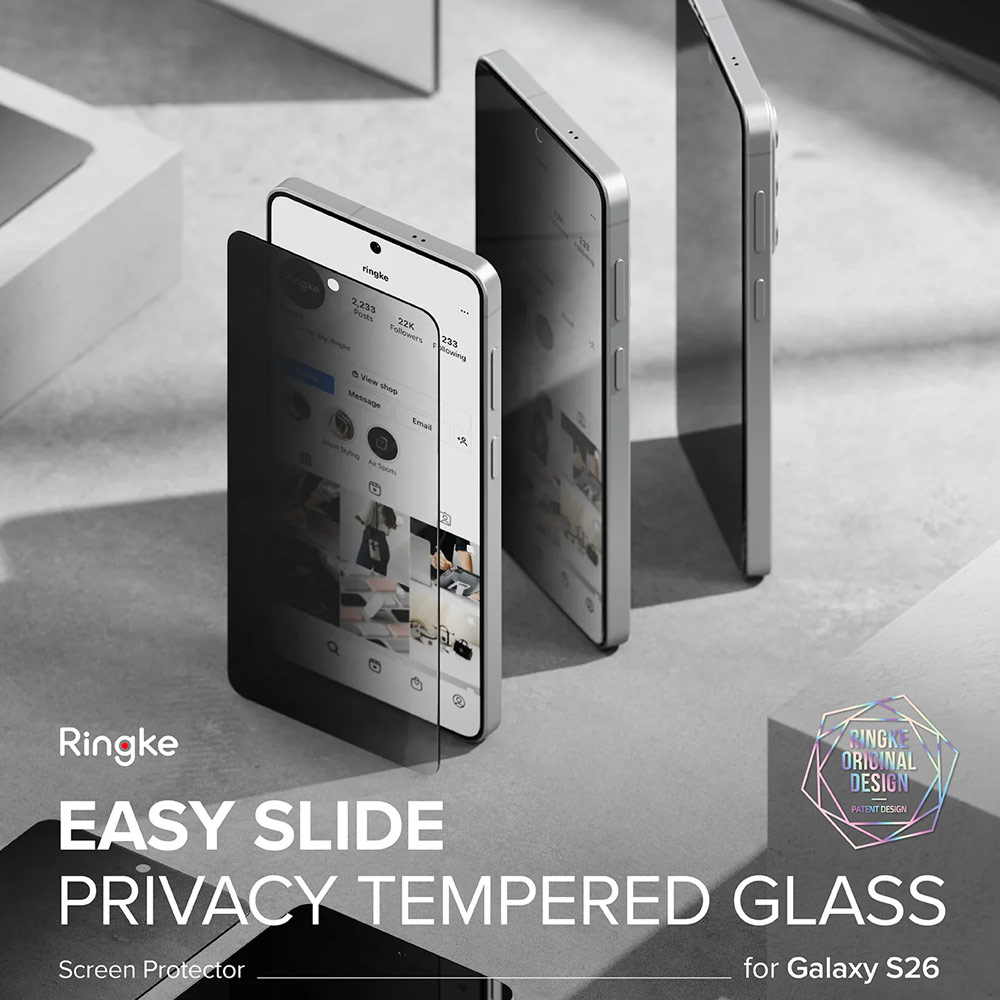 Picture of Samsung Galaxy S26 Screen Protector | Ringke Easy Slide Tempered Glass Screen Protector for Samsung Galaxy S26 (Privacy Anti Peep) 2pcs