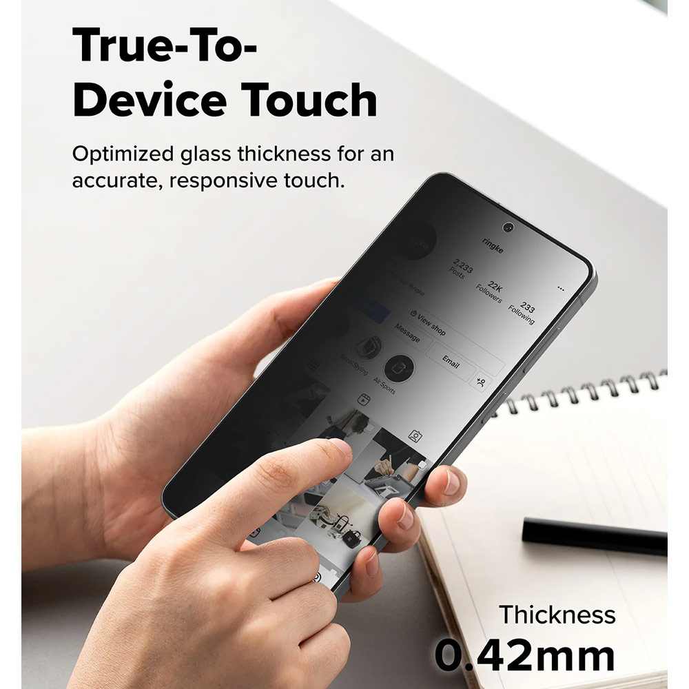 Picture of Samsung Galaxy S26 Screen Protector | Ringke Easy Slide Tempered Glass Screen Protector for Samsung Galaxy S26 (Privacy Anti Peep) 2pcs