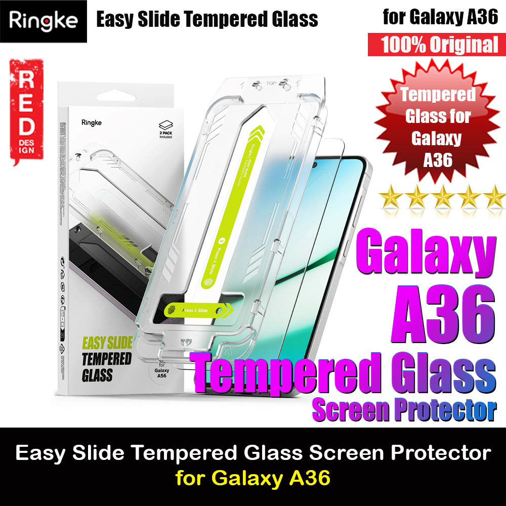 Picture of Ringke Easy Slide Tempered Glass Screen Protector for Samsung Galaxy A36 (Clear) 2pcs Samsung Galaxy A36- Samsung Galaxy A36 Cases, Samsung Galaxy A36 Covers, iPad Cases and a wide selection of Samsung Galaxy A36 Accessories in Malaysia, Sabah, Sarawak and Singapore 