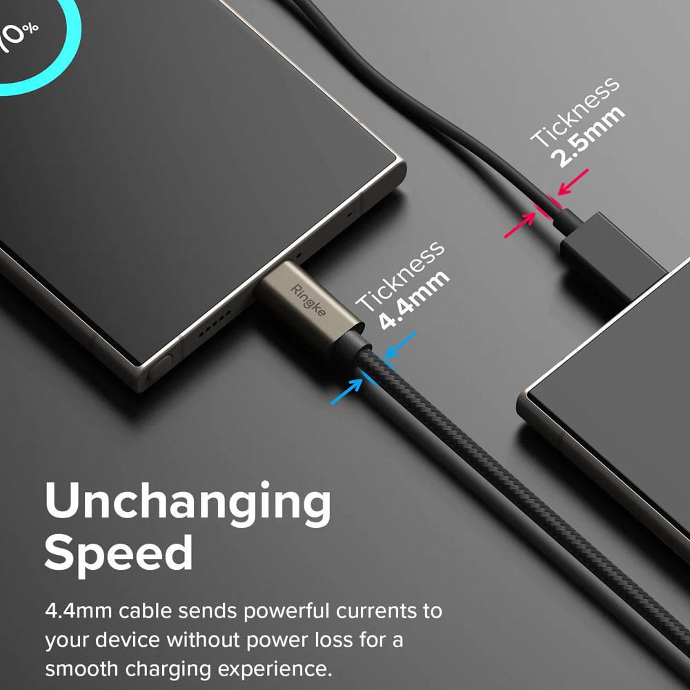 Picture of Ringke 60W PD3.0 480Mbps Fast Charge Charging Basic Cable USB C to USB C (Grey 100cm)