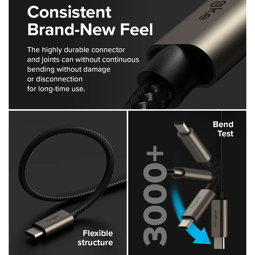 Picture of Ringke 60W PD3.0 480Mbps Fast Charge Charging Basic Cable USB C to USB C (Grey 100cm)