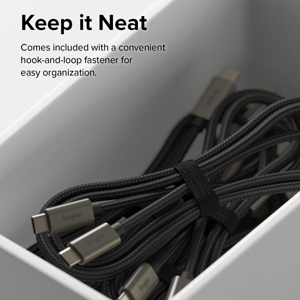 Picture of Ringke 60W PD3.0 480Mbps Fast Charge Charging Basic Cable USB C to USB C (Grey 100cm)