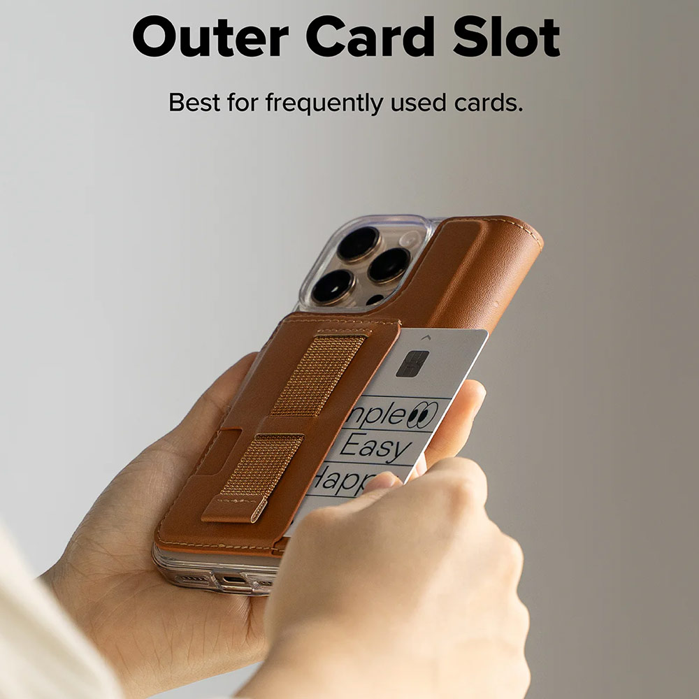 Picture of Apple iPhone 15 Plus 6.7 | Ringke Folio Grip Wallet Magnetic Flip Cover Card Holder for iPhone 16 Pro Max iPhone 16 Plus (Brown)