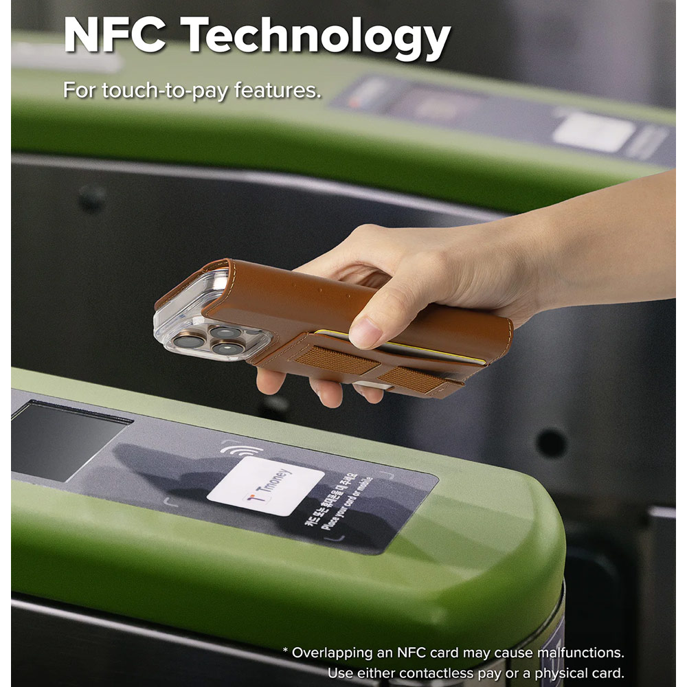 Picture of Apple iPhone 15 Plus 6.7 | Ringke Folio Grip Wallet Magnetic Flip Cover Card Holder for iPhone 16 Pro Max iPhone 16 Plus (Brown)