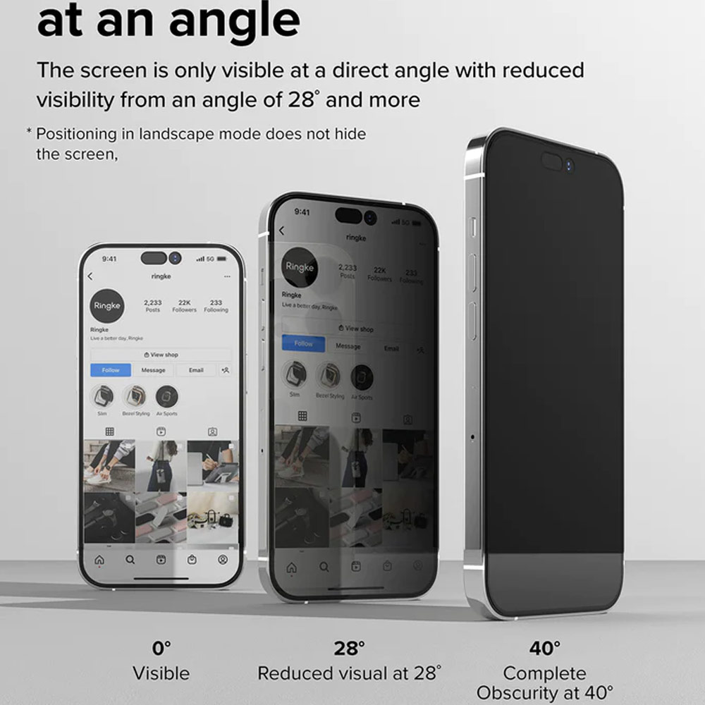 Picture of Apple iPhone 14 Pro 6.1 Screen Protector | Ringke Premium Tempered Glass Screen Protector with Easy Installation Jig Kit for Apple iPhone 14 Pro 6.1 (Privacy Anti Peep Anti View)