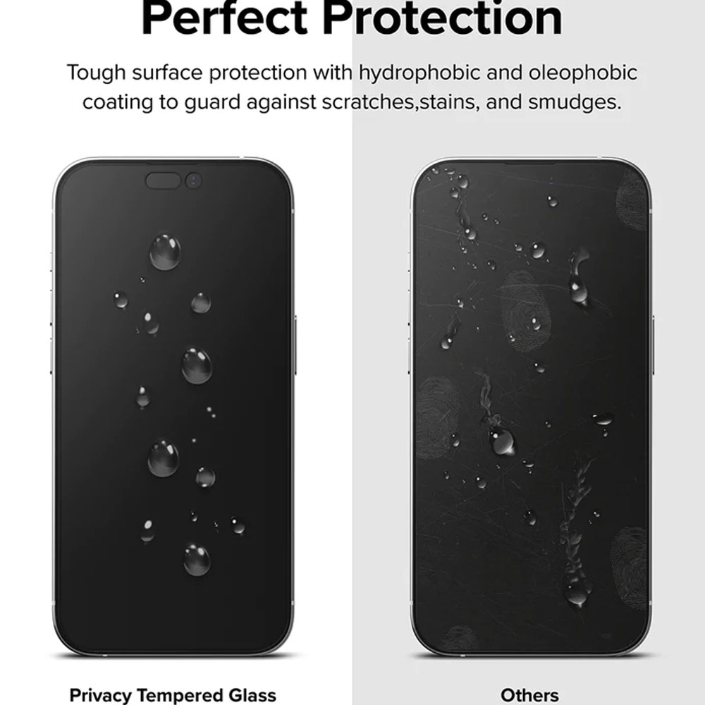 Picture of Apple iPhone 14 Pro 6.1 Screen Protector | Ringke Premium Tempered Glass Screen Protector with Easy Installation Jig Kit for Apple iPhone 14 Pro 6.1 (Privacy Anti Peep Anti View)