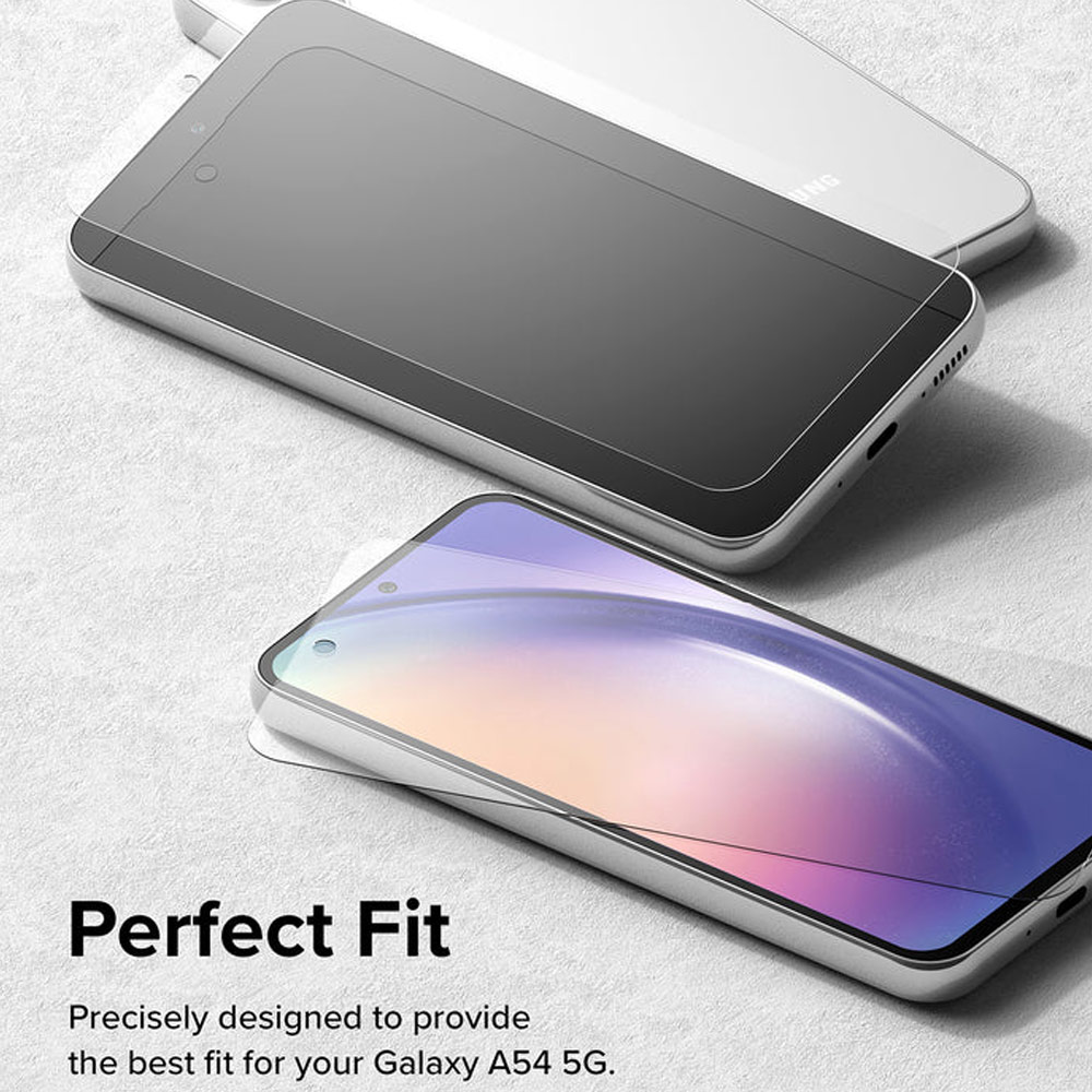 Picture of Samsung Galaxy A54 5G  | Ringke Full Adhesive Full Cover Tempered Glass with Easy Installation Helper Tool for Samsung Galaxy A54 5G (Clear 2pcs)