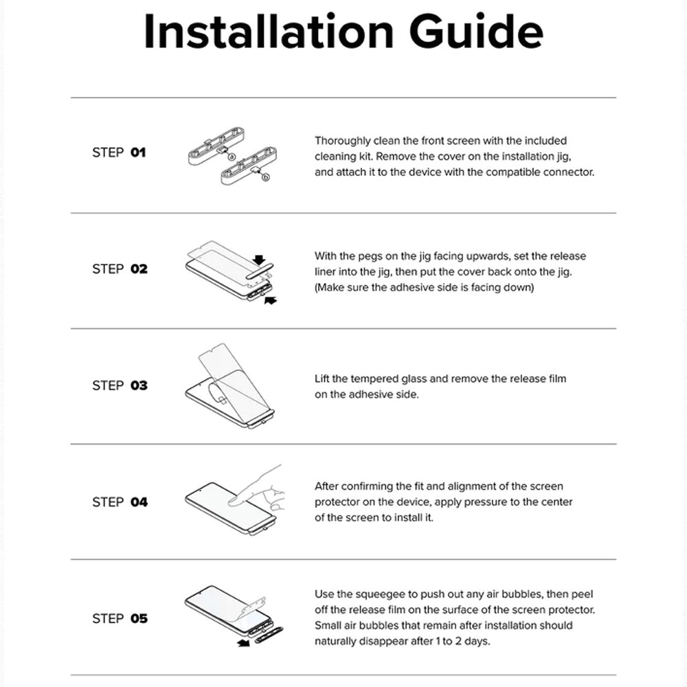 Picture of Apple iPhone 15 6.1 Screen Protector | Ringke Tempered Glass Full Cover Glass Screen Protector with Installation Jig Helper for iPhone 15 6.1 (Black)