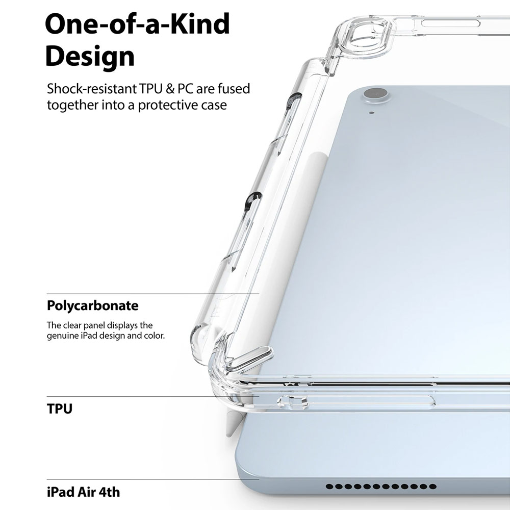 Picture of Apple iPad Air 10.9 2020 Case | Ringke Fusion Back Case Protection Case for Apple iPad Air 10.9 4th Gen 2020 5th Gen 2022 (Clear)