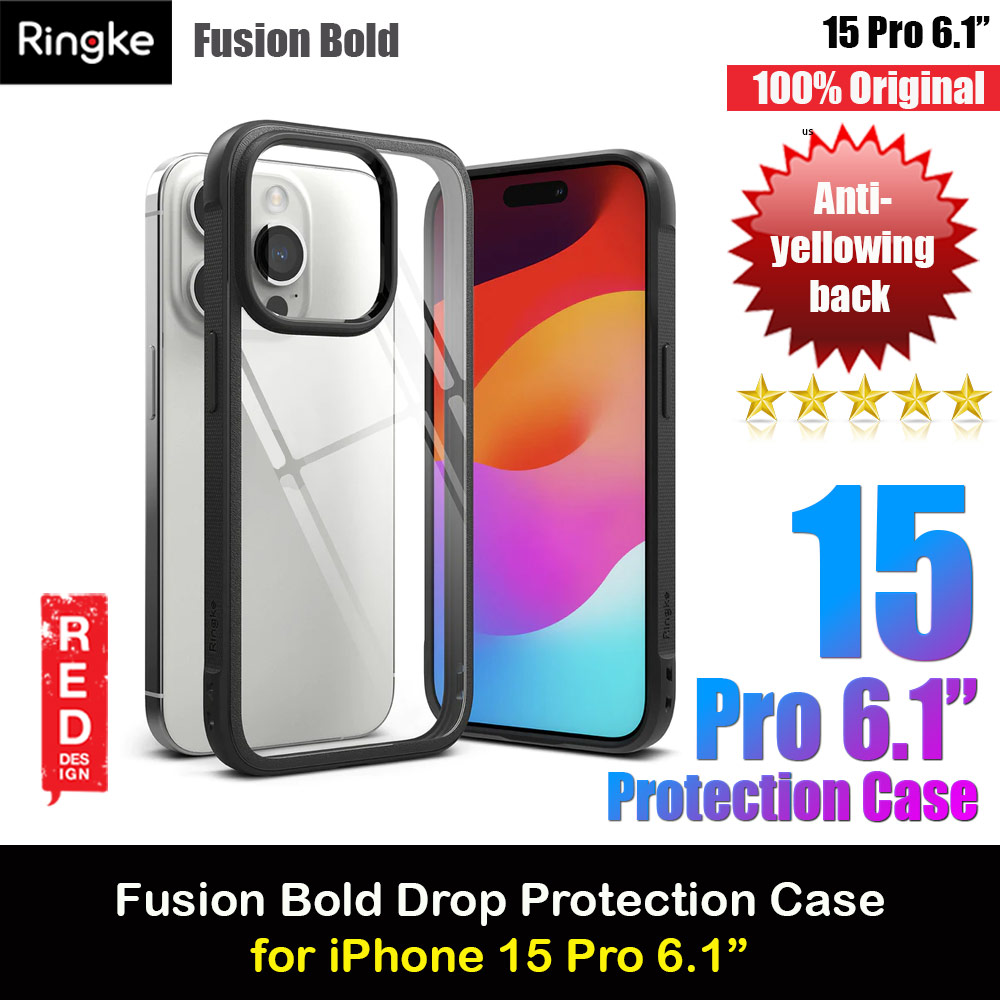 Picture of Ringke Fusion Bold Anti Yellow Back Plate Drop Protection Case for Apple iPhone 15 Pro 6.1 (Black) Apple iPhone 15 Pro 6.1- Apple iPhone 15 Pro 6.1 Cases, Apple iPhone 15 Pro 6.1 Covers, iPad Cases and a wide selection of Apple iPhone 15 Pro 6.1 Accessories in Malaysia, Sabah, Sarawak and Singapore 