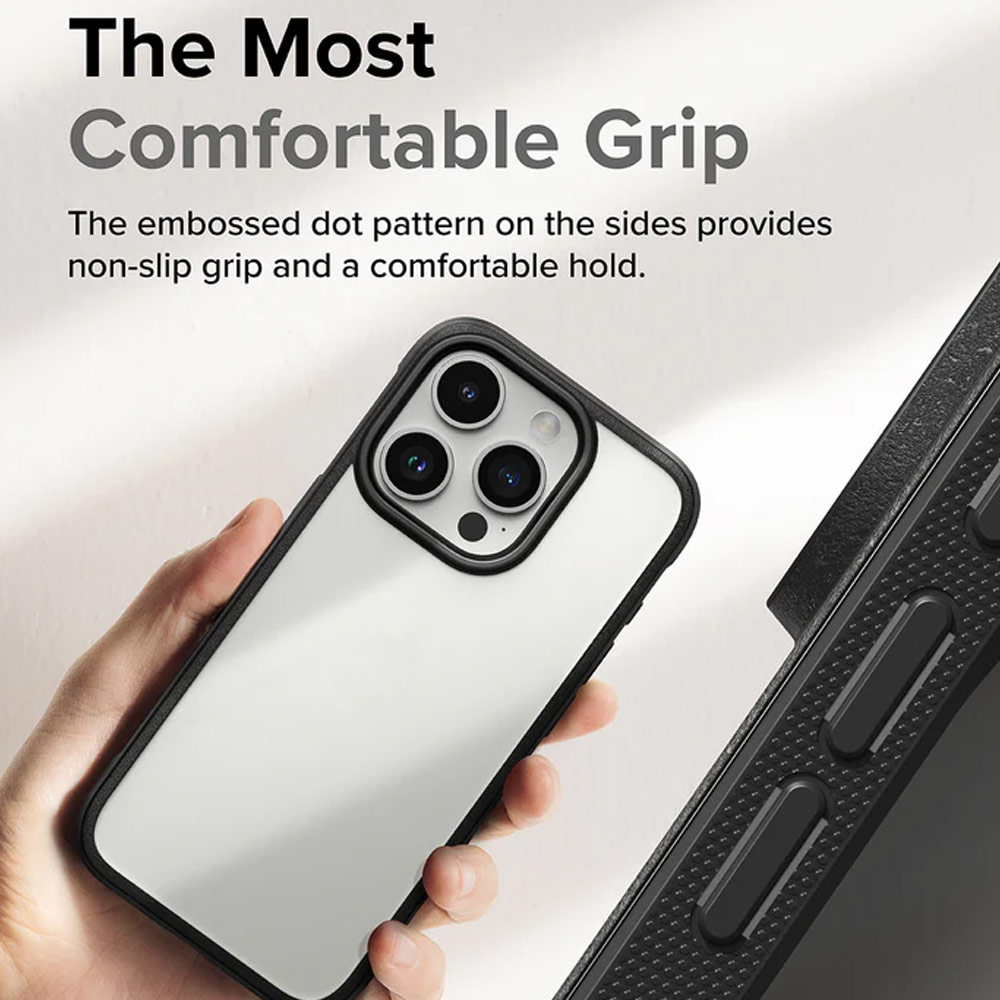 Picture of Apple iPhone 15 Pro 6.1 Case | Ringke Fusion Bold Anti Yellow Back Plate Drop Protection Case for Apple iPhone 15 Pro 6.1 (Matte Gray)