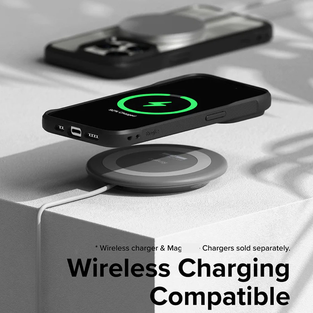 Picture of Apple iPhone 15 Pro 6.1 Case | Ringke Fusion Bold Anti Yellow Back Plate Drop Protection Case for Apple iPhone 15 Pro 6.1 (Matte Gray)