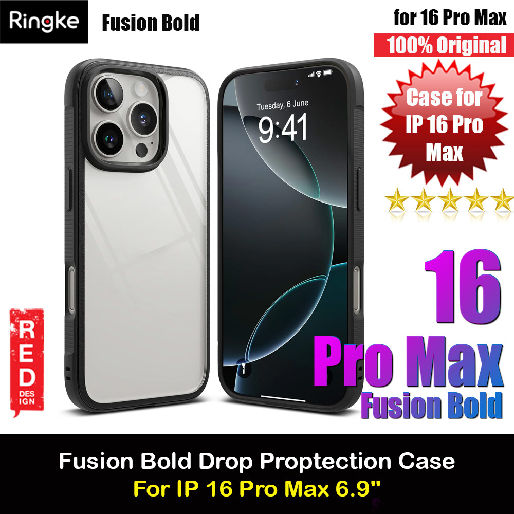 Picture of Ringke Fusion Bold Anti Yellow Back Plate Drop Protection Case for Apple iPhone 16 Pro Max 6.9 (Black) Apple iPhone 16 Pro Max 6.9- Apple iPhone 16 Pro Max 6.9 Cases, Apple iPhone 16 Pro Max 6.9 Covers, iPad Cases and a wide selection of Apple iPhone 16 Pro Max 6.9 Accessories in Malaysia, Sabah, Sarawak and Singapore 