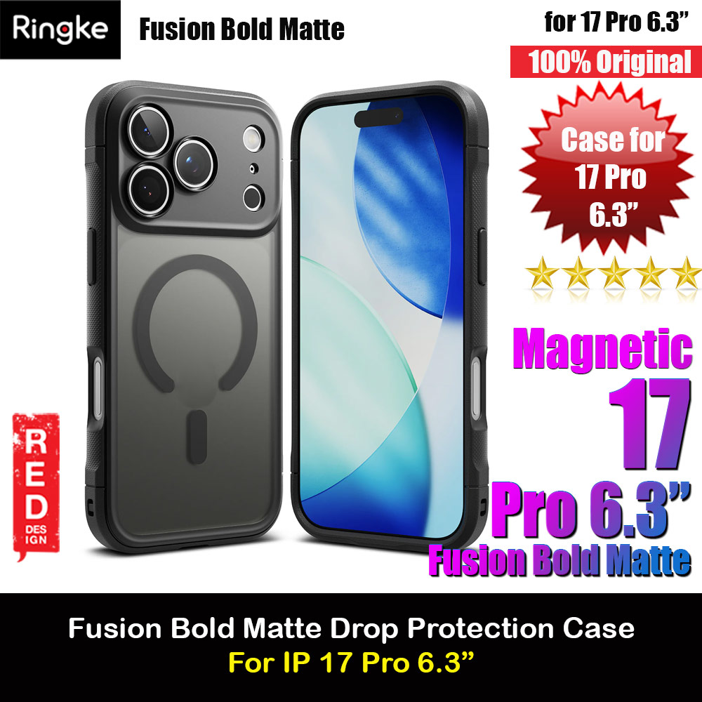 Picture of Ringke Fusion Bold Magnetic Anti Finger Print Anti Slip Drop Protection Case for iPhone 17 Pro 6.3 (Matte Black) Apple iPhone 17 Pro 6.3- Apple iPhone 17 Pro 6.3 Cases, Apple iPhone 17 Pro 6.3 Covers, iPad Cases and a wide selection of Apple iPhone 17 Pro 6.3 Accessories in Malaysia, Sabah, Sarawak and Singapore 