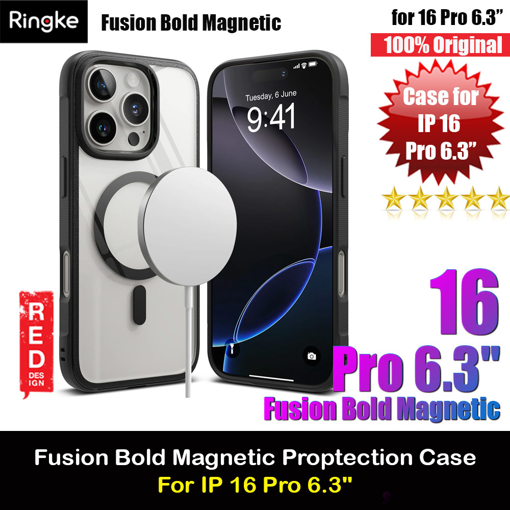 Picture of Ringke Fusion Bold Magnetic Anti Yellow Back Plate Drop Protection Case for iPhone 16 Pro 6.3 (Matte Black) Apple iPhone 16 Pro 6.3- Apple iPhone 16 Pro 6.3 Cases, Apple iPhone 16 Pro 6.3 Covers, iPad Cases and a wide selection of Apple iPhone 16 Pro 6.3 Accessories in Malaysia, Sabah, Sarawak and Singapore 