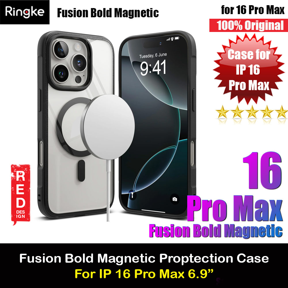 Picture of Ringke Fusion Bold Magnetic Anti Yellow Back Plate Drop Protection Case for iPhone 16 Pro Max 6.9 (Matte Black) Apple iPhone 16 Pro Max 6.9- Apple iPhone 16 Pro Max 6.9 Cases, Apple iPhone 16 Pro Max 6.9 Covers, iPad Cases and a wide selection of Apple iPhone 16 Pro Max 6.9 Accessories in Malaysia, Sabah, Sarawak and Singapore 