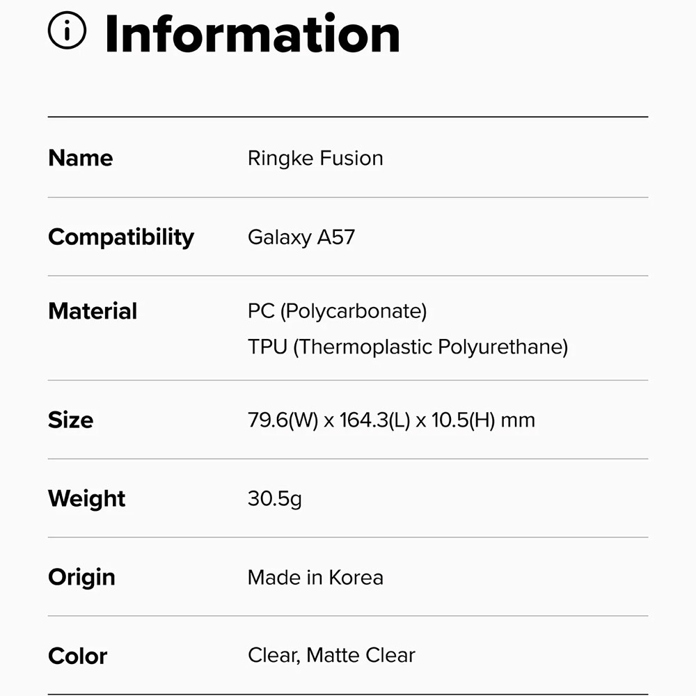Picture of Samsung Galaxy A57 Case | Ringke Fusion Transparent Hybrid Protection Case for Samsung Galaxy A57 (Clear)