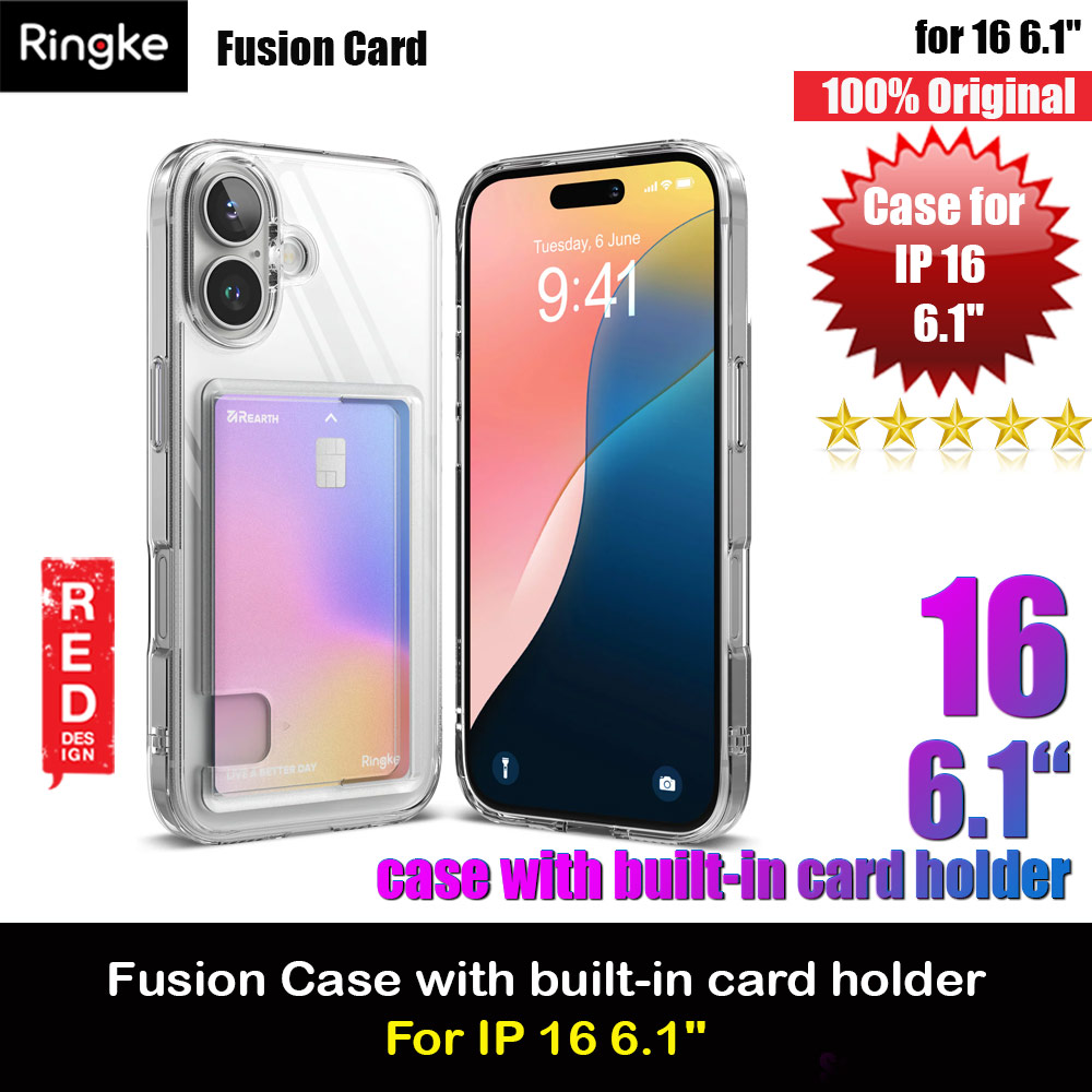 Picture of Ringke Fusion Card Drop Protection Case for  iPhone 16 6.1 (Clear) Apple iPhone 16 6.1- Apple iPhone 16 6.1 Cases, Apple iPhone 16 6.1 Covers, iPad Cases and a wide selection of Apple iPhone 16 6.1 Accessories in Malaysia, Sabah, Sarawak and Singapore 