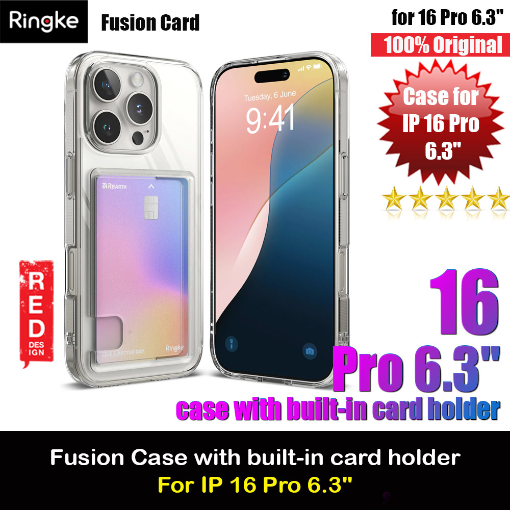 Picture of Ringke Fusion Card Drop Protection Case for  iPhone 16 Pro 6.3 (Clear) Apple iPhone 16 Pro 6.3- Apple iPhone 16 Pro 6.3 Cases, Apple iPhone 16 Pro 6.3 Covers, iPad Cases and a wide selection of Apple iPhone 16 Pro 6.3 Accessories in Malaysia, Sabah, Sarawak and Singapore 