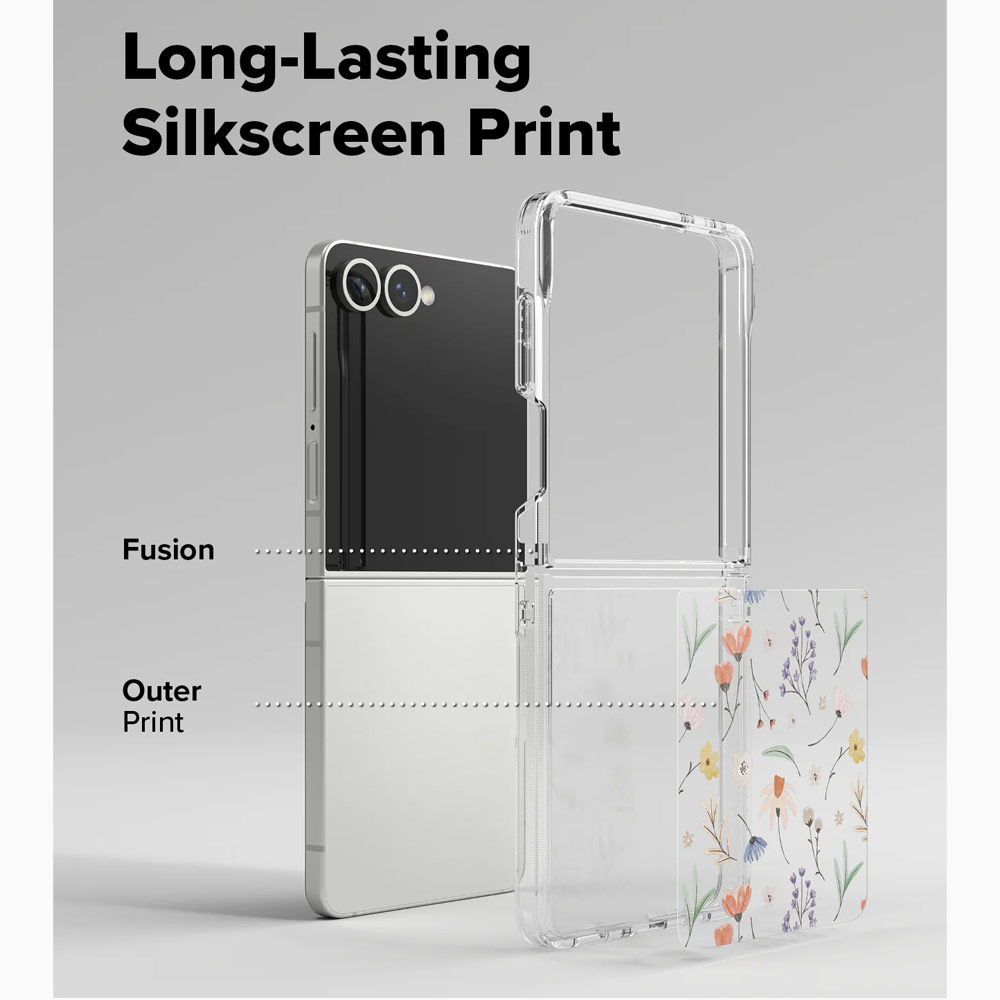 Picture of Samsung Galaxy Z Flip 7 Case | Ringke Fusion Design Protection Case with Strap Hole for Samsung Galaxy Z Flip 7 (Dry Flowers)