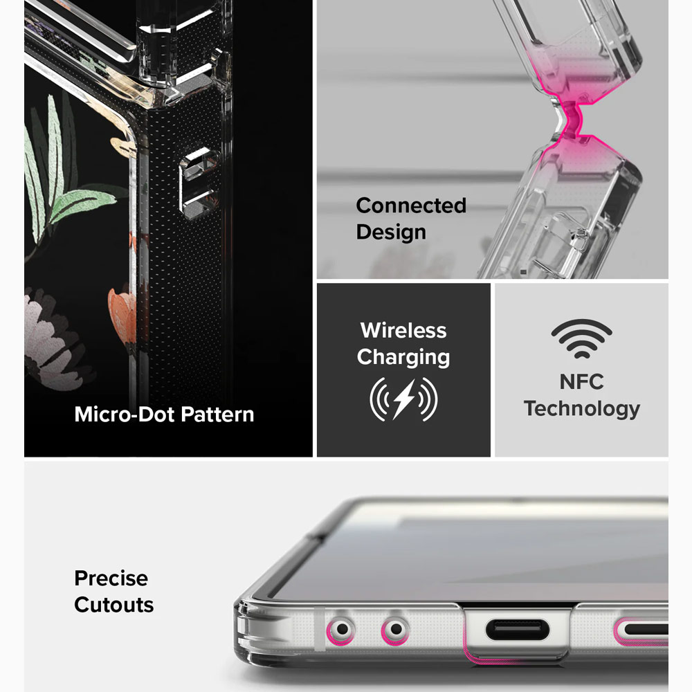 Picture of Samsung Galaxy Z Flip 7 Case | Ringke Fusion Design Protection Case with Strap Hole for Samsung Galaxy Z Flip 7 (Dry Flowers)