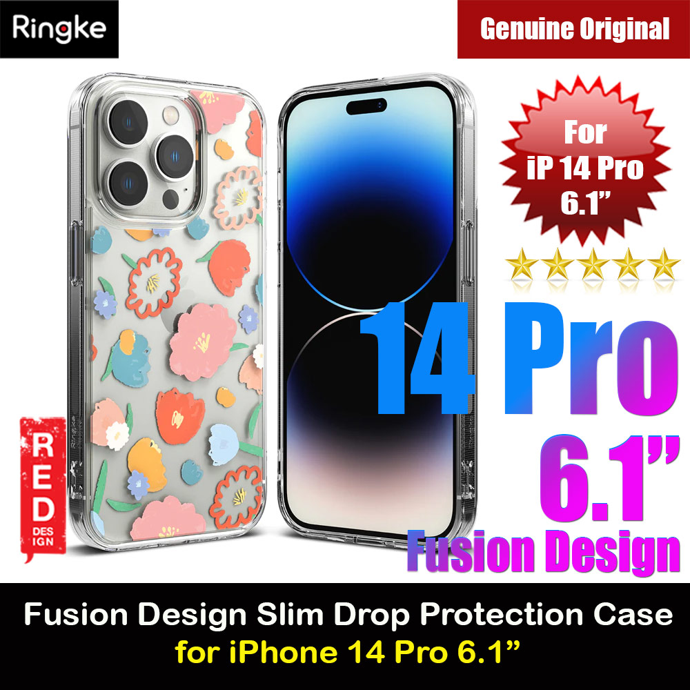 Picture of Ringke Fusion Design Female Modern Women Girl Trendy Design Slim Drop Protection Case for iPhone 14 Pro 6.1 (Floral) Apple iPhone 14 Pro 6.1- Apple iPhone 14 Pro 6.1 Cases, Apple iPhone 14 Pro 6.1 Covers, iPad Cases and a wide selection of Apple iPhone 14 Pro 6.1 Accessories in Malaysia, Sabah, Sarawak and Singapore 