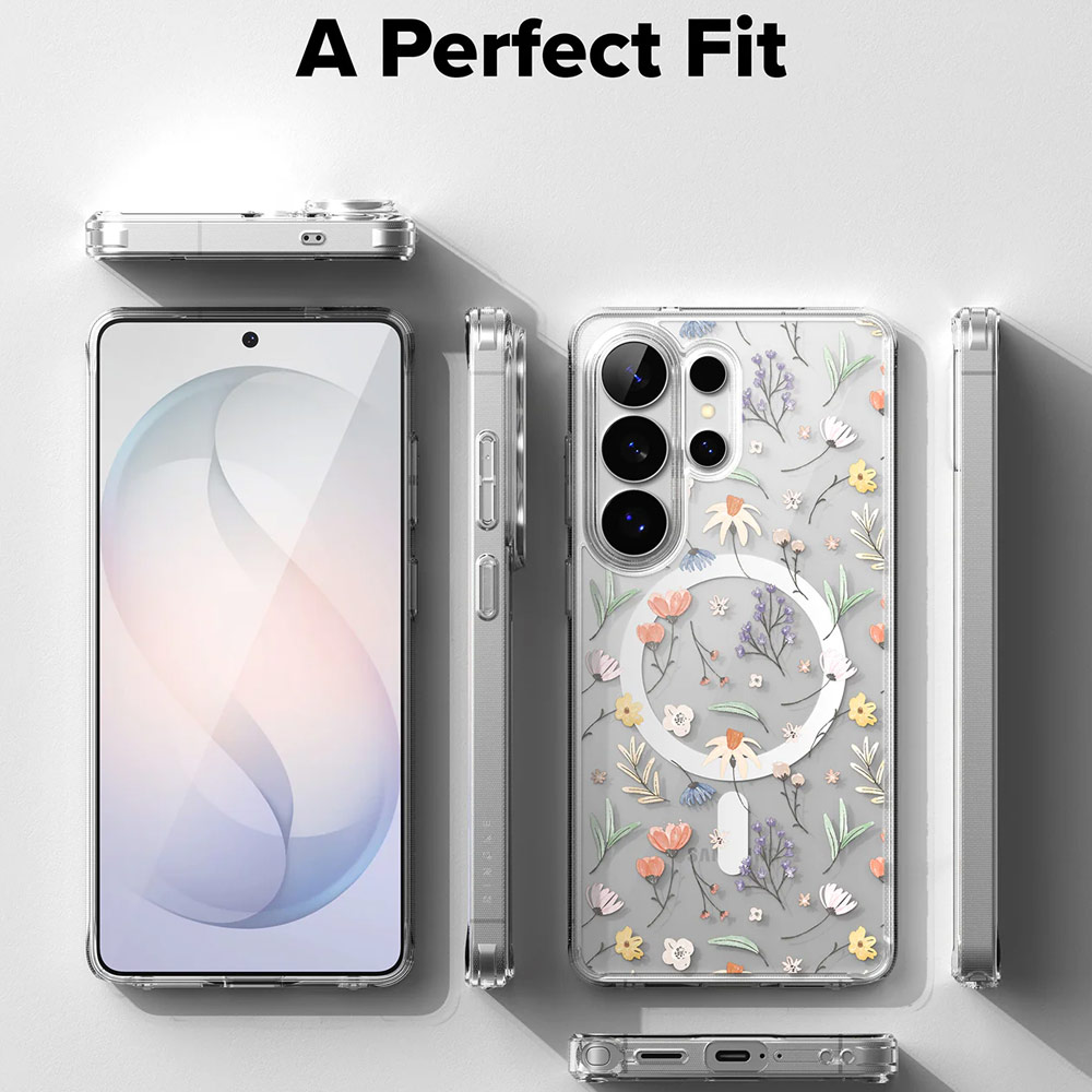 Picture of Samsung Galaxy S26 Ultra Case | Ringke Fusion Design Magnetic Transparent Protection Case for Samsung Galaxy S26 Ultra (Dry Flower)