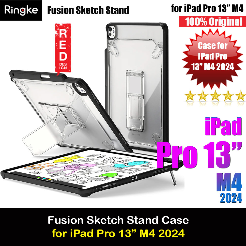 Picture of Ringke Fusion Sketch Stand Case Horizontal Vertical Multi Angle Stand Back Drop Protection Case for iPad Pro 13" M4 2024 (Black) Apple iPad Pro 13 M4 2024- Apple iPad Pro 13 M4 2024 Cases, Apple iPad Pro 13 M4 2024 Covers, iPad Cases and a wide selection of Apple iPad Pro 13 M4 2024 Accessories in Malaysia, Sabah, Sarawak and Singapore 