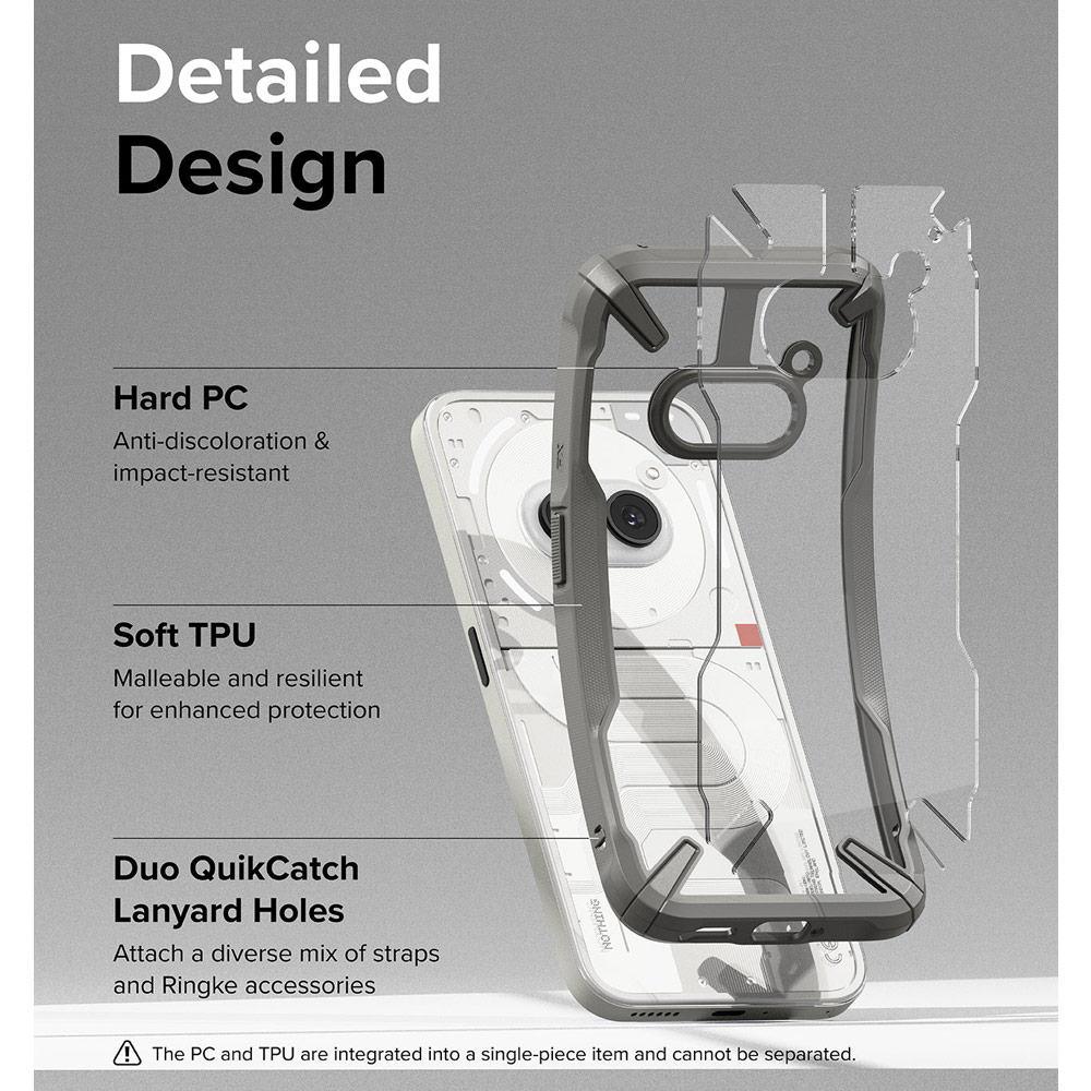 Picture of Nothing Phone 2a Case | Ringke Fusion X Hybrid Drop Protection Case for Nothing Phone 2a (Gray)