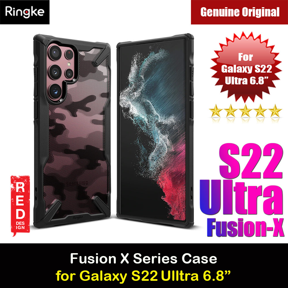 Picture of Ringke Fusion X Protection Case for Samsung Galaxy S22 Ultra 6.8 (Camo Black) Samsung Galaxy S22 Ultra 5G 6.8- Samsung Galaxy S22 Ultra 5G 6.8 Cases, Samsung Galaxy S22 Ultra 5G 6.8 Covers, iPad Cases and a wide selection of Samsung Galaxy S22 Ultra 5G 6.8 Accessories in Malaysia, Sabah, Sarawak and Singapore 